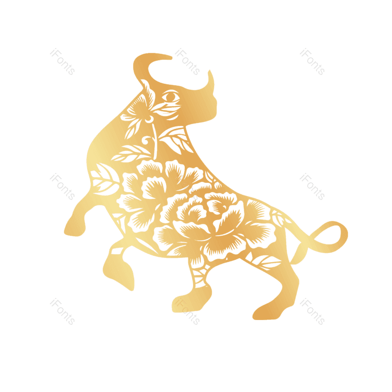 剪纸图片,新春元素,新年PNG,金色免抠素材